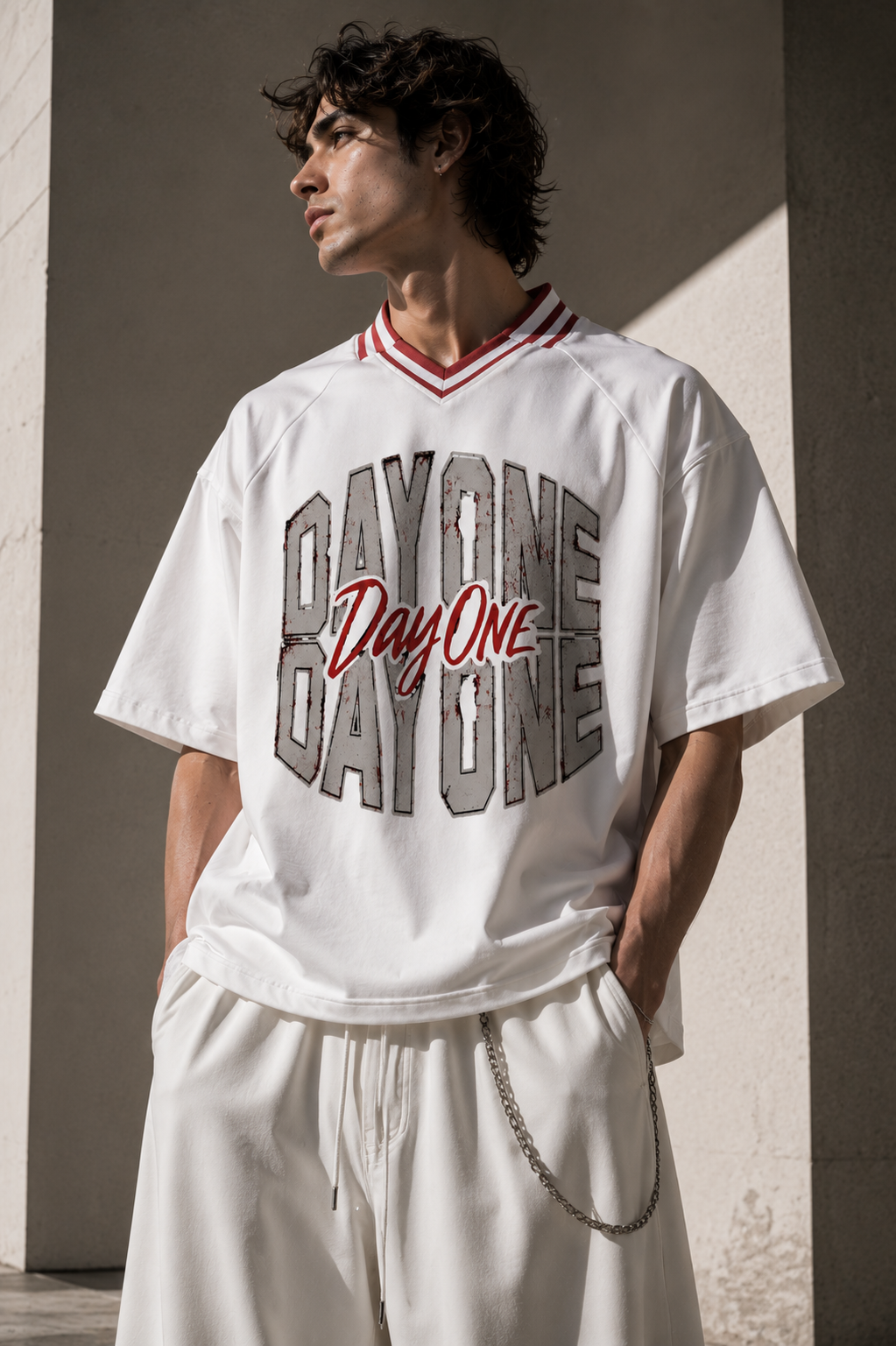 Day One Statement Varsity Crop Jersey – Oversized Unisex Graphic Tee