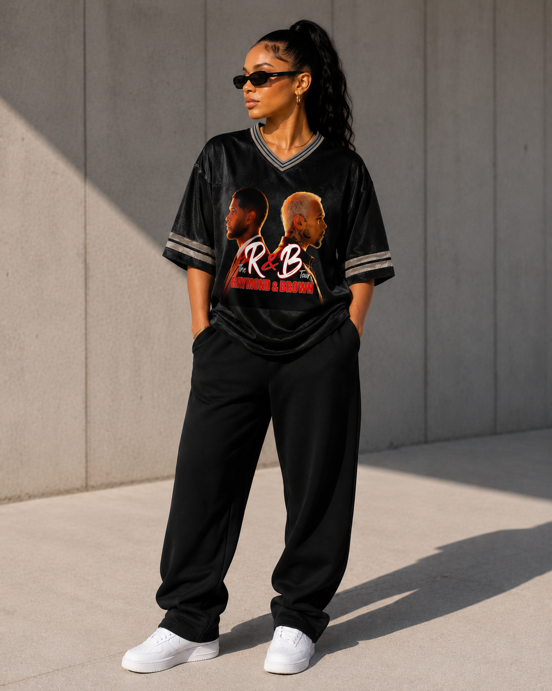 For the love of R&B Unisex Boxy Striped Soccer Jersey