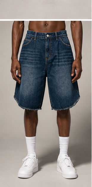 Men’s Wide Leg Denim Shorts