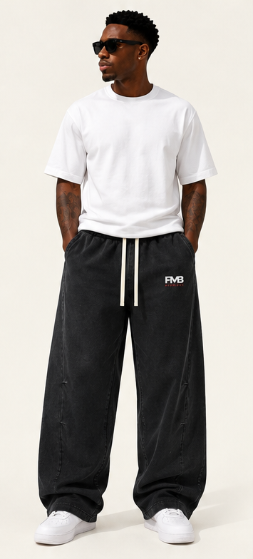 FMB Everyday Mineral Wash Barrel Leg Pants