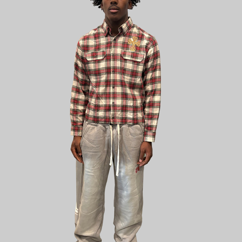 “In God We Trust” Crop Flannel 