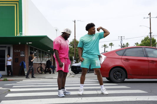 Dayone collective Sun Fade Raw Edge Cotton Shorts