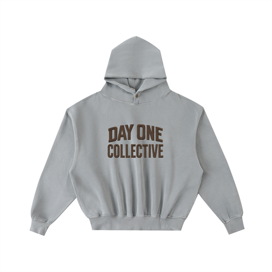 Frayed Enzyme Washed Fleece Hoodie