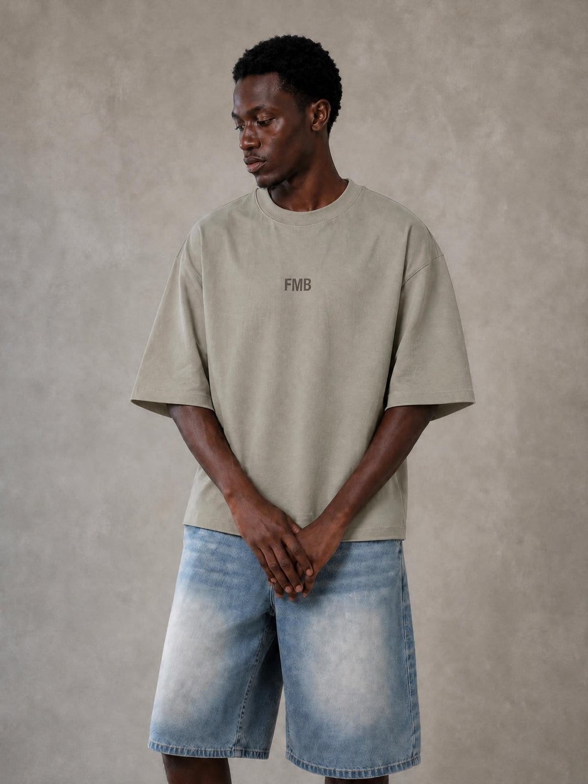 FMB Built For More Unisex Mineral Wash Raw Hem Boxy T-Shirt