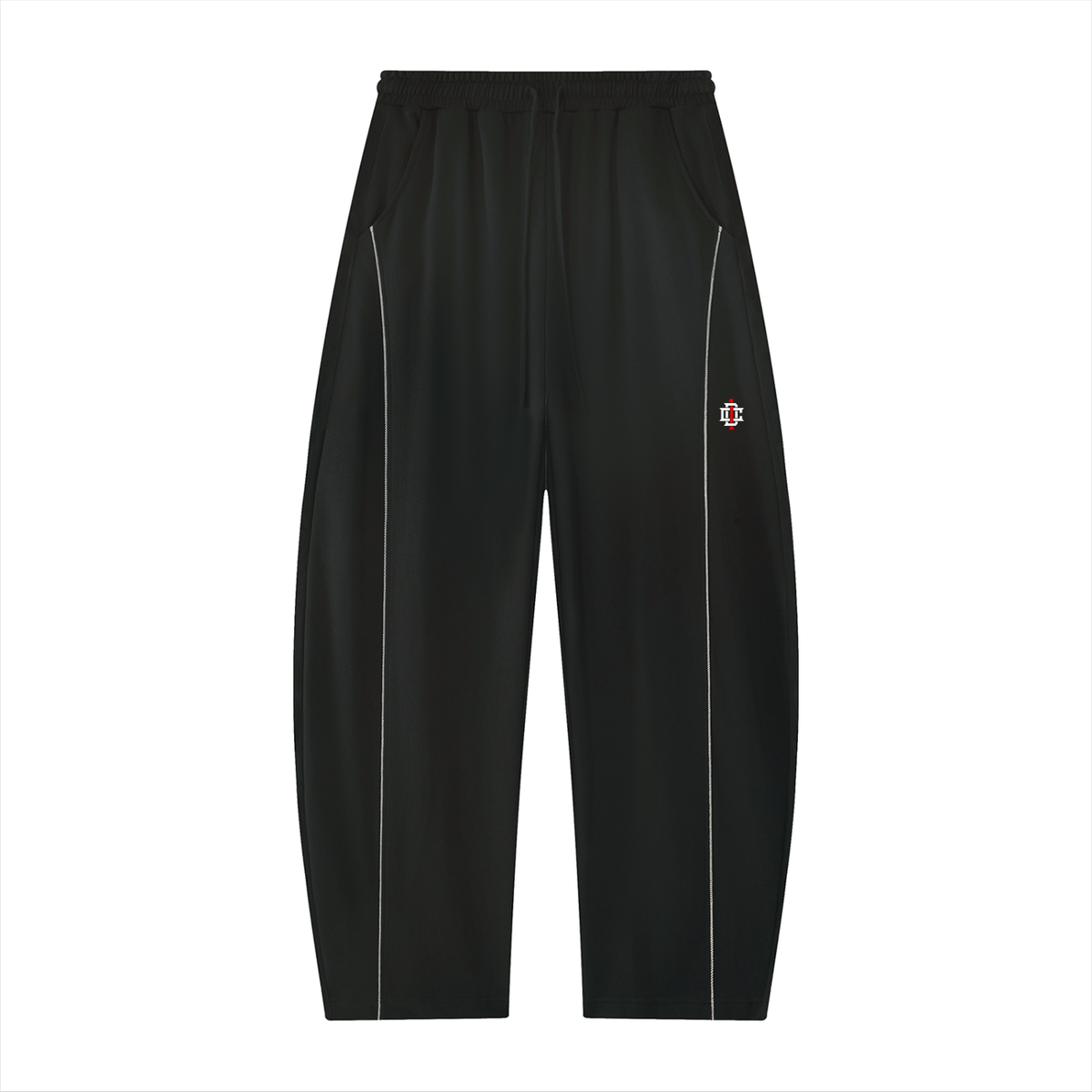 Day 1 Striped Barrel-Leg Sweatpants