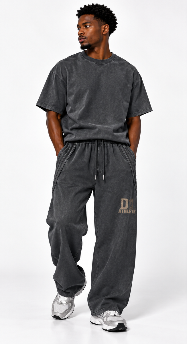 D1 Athlete Snow Washed  Raw Edge Sweatpants