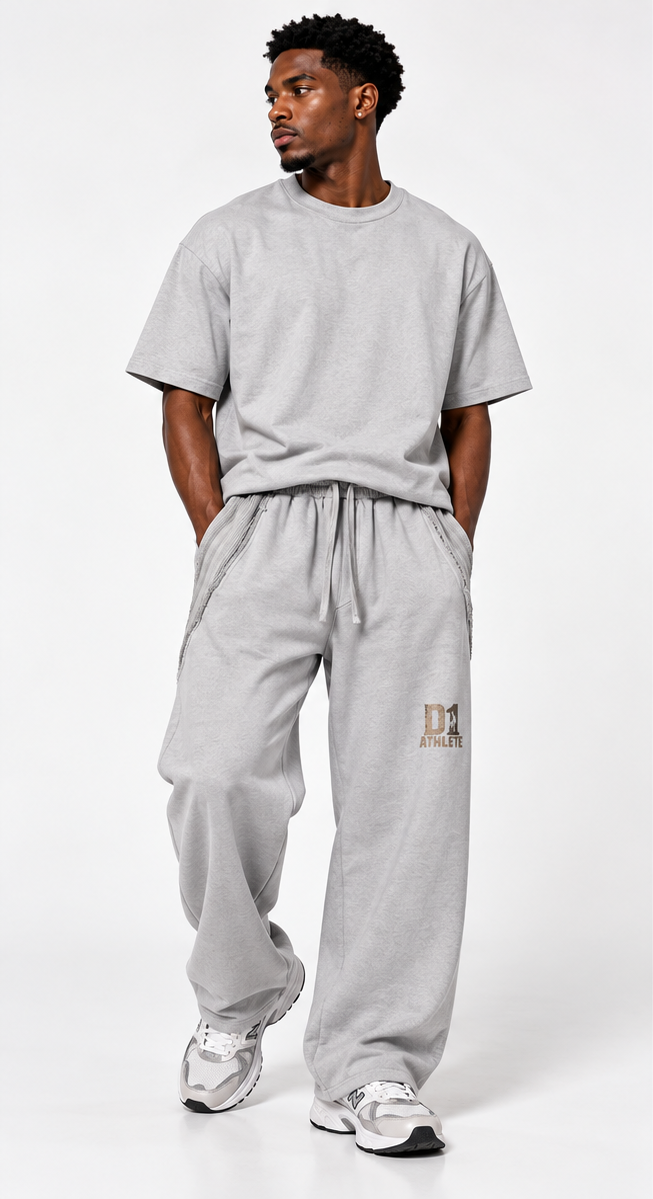 D1 Athlete Snow Washed  Raw Edge Sweatpants