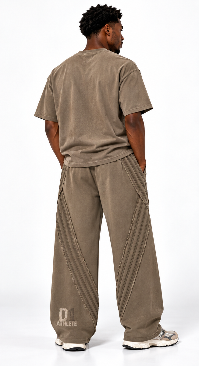 D1 Athlete Snow Washed  Raw Edge Sweatpants
