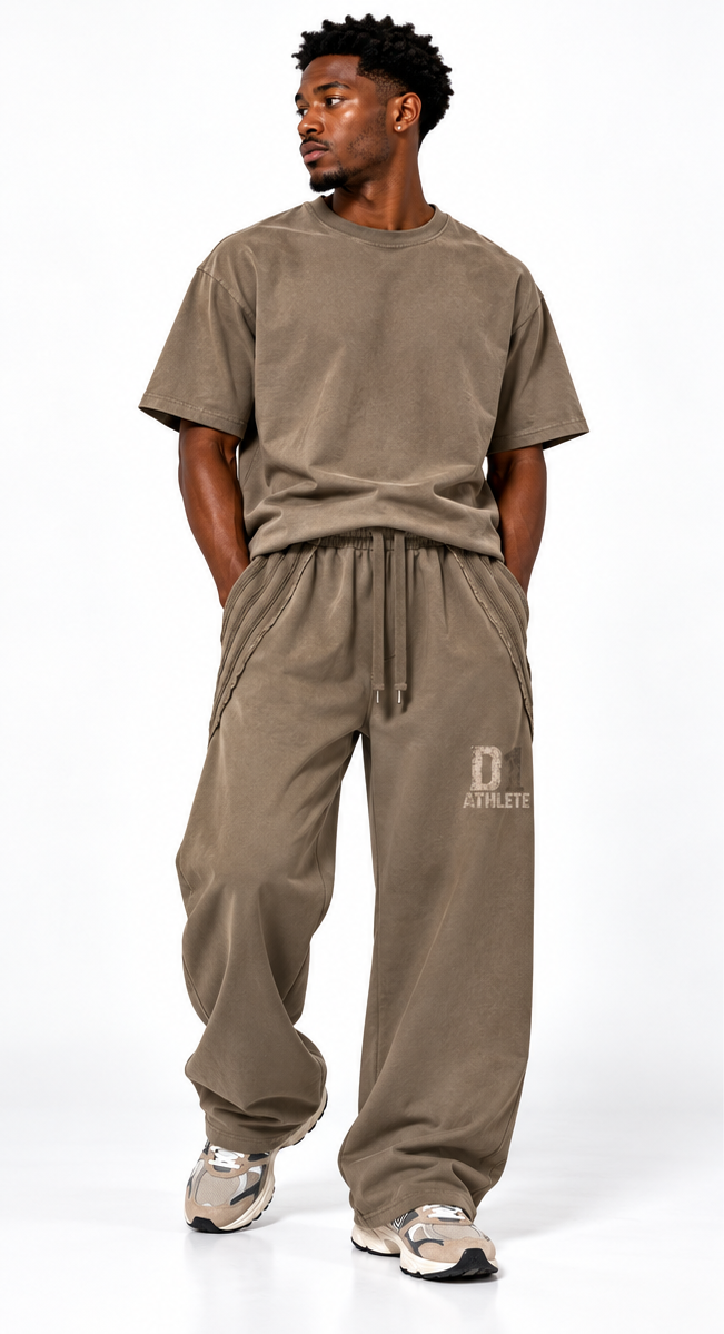 D1 Athlete Snow Washed  Raw Edge Sweatpants
