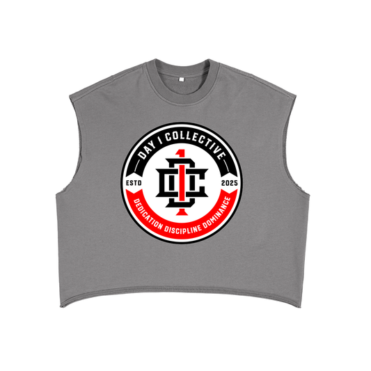 Day 1 Collective Crest Cropped Sleeveless Te