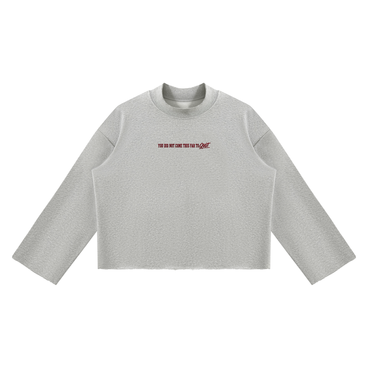 Unisex Mock Neck Raw Edge Boxy Sweatshirt