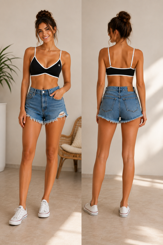 Day 1 Collective color Block V-Neck Sports Bra