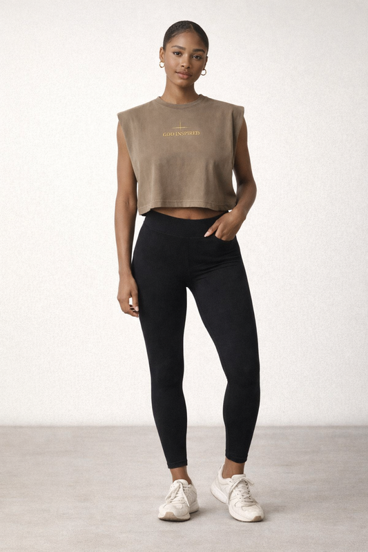 God Inspired "Not Man Made" Sleeveless Crop TEE