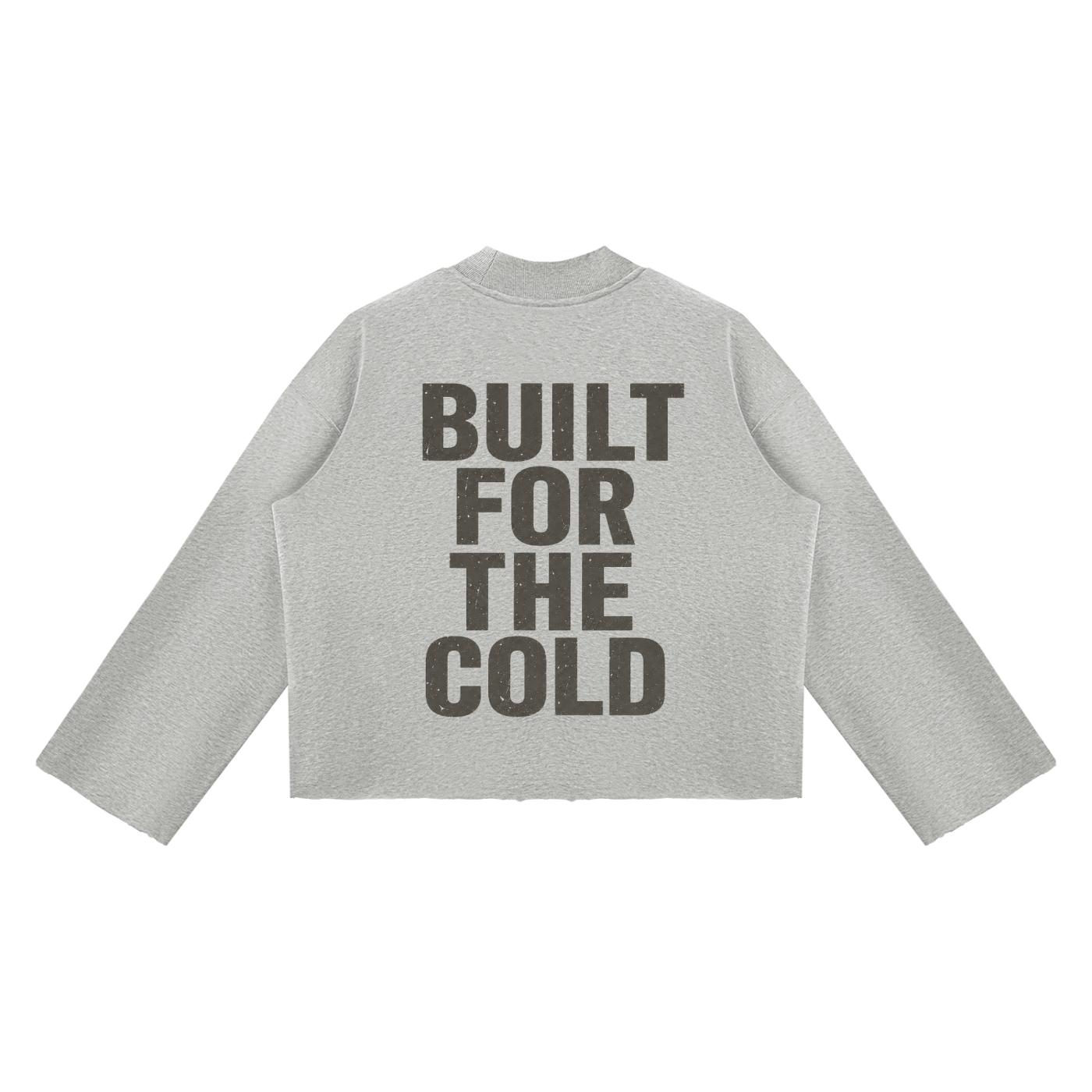 Unisex Mock Neck Raw Edge Boxy Sweatshirt