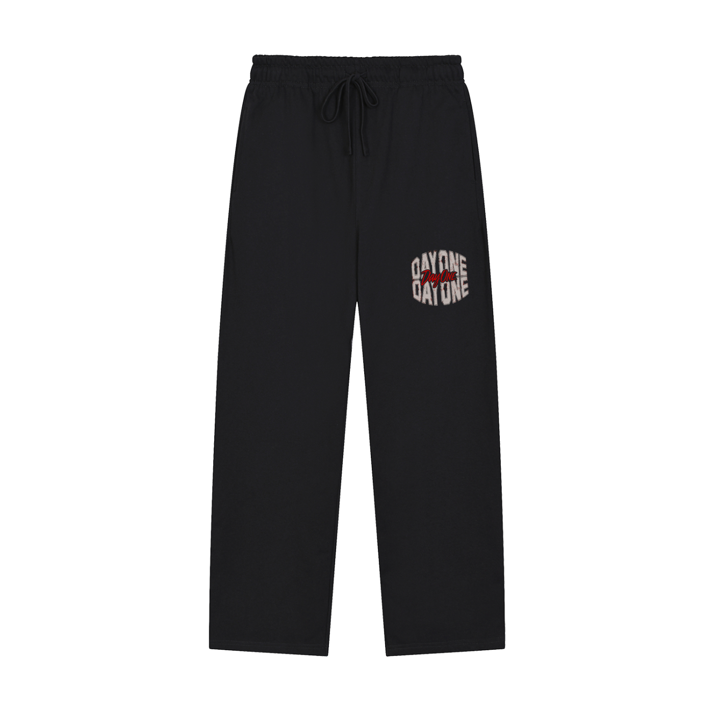 Solid Color Straight-Leg Sweatpants