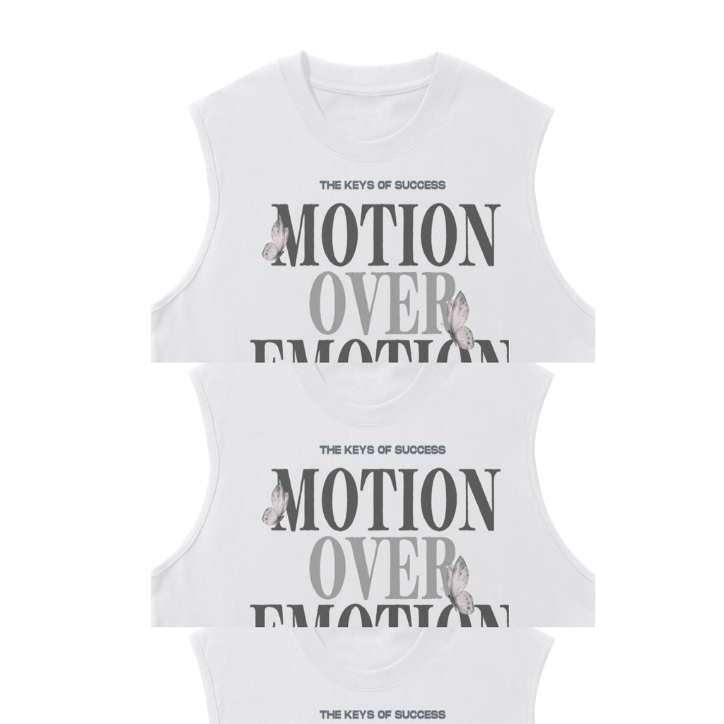 "Motion Over Emotion Energy" Sleeveless Graphic Tee Tank Top Day1Collective
