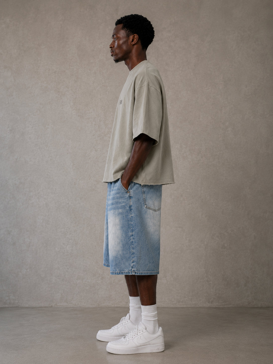 FMB Built For More Unisex Mineral Wash Raw Hem Boxy T-Shirt
