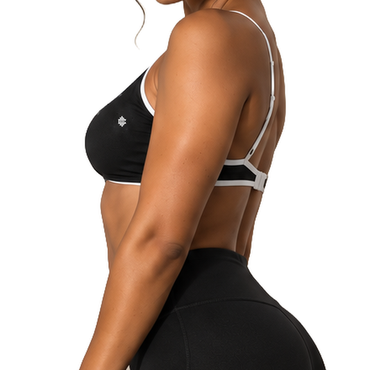 Day 1Color Block Ruched V-Neck Sports Bra