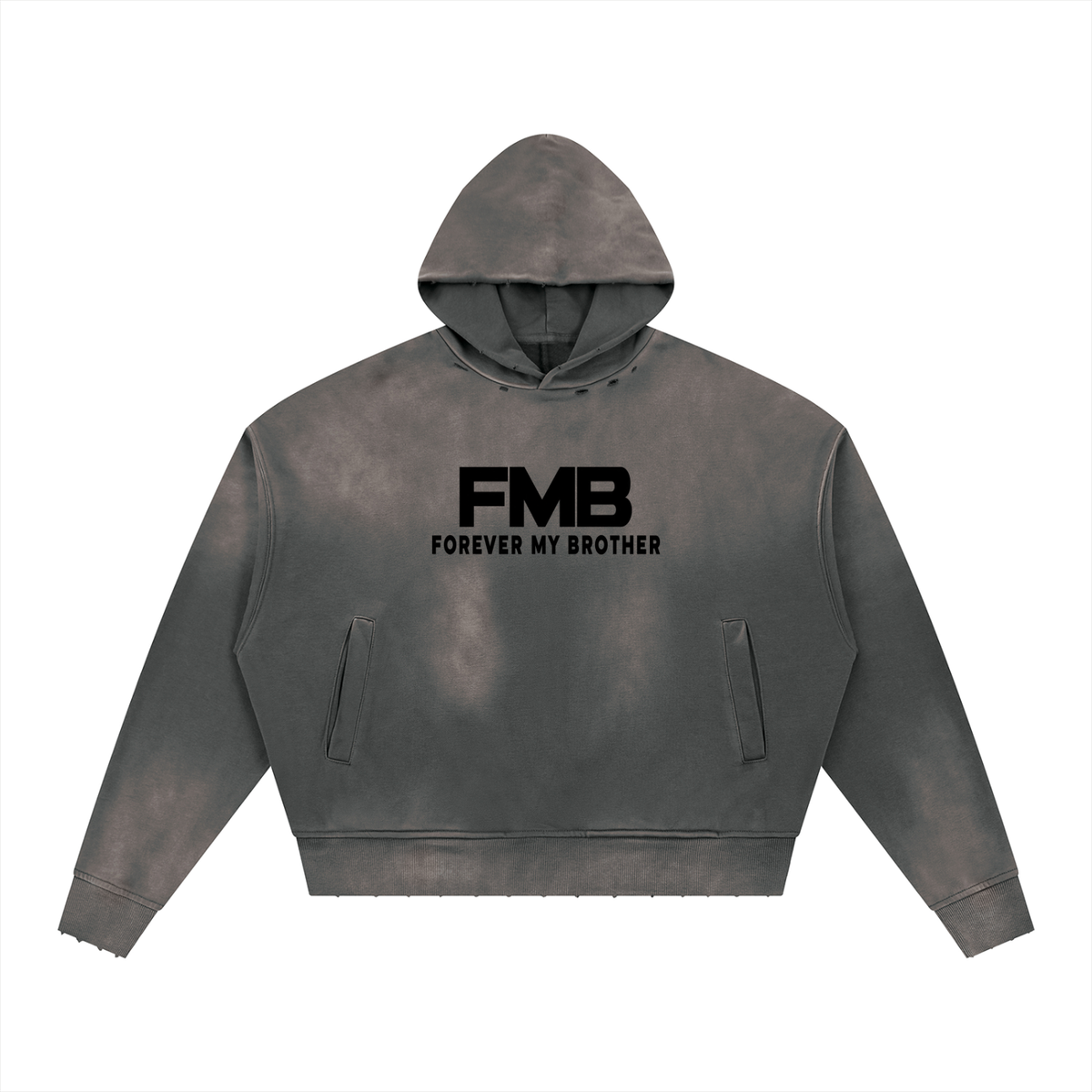 FMB Unisex Sunfade Distressed Boxy Hoodie