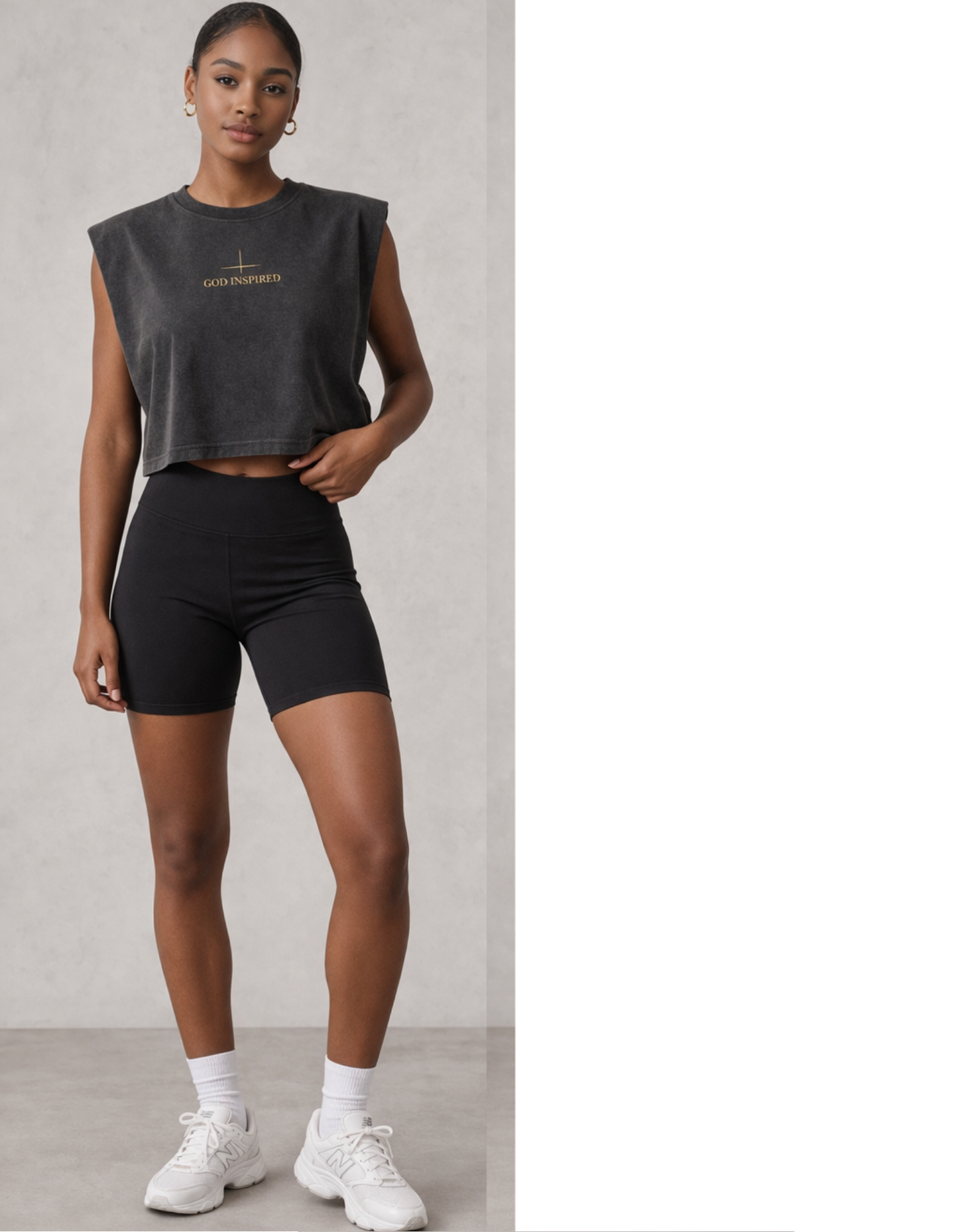 God Inspired "Not Man Made" Sleeveless Crop TEE