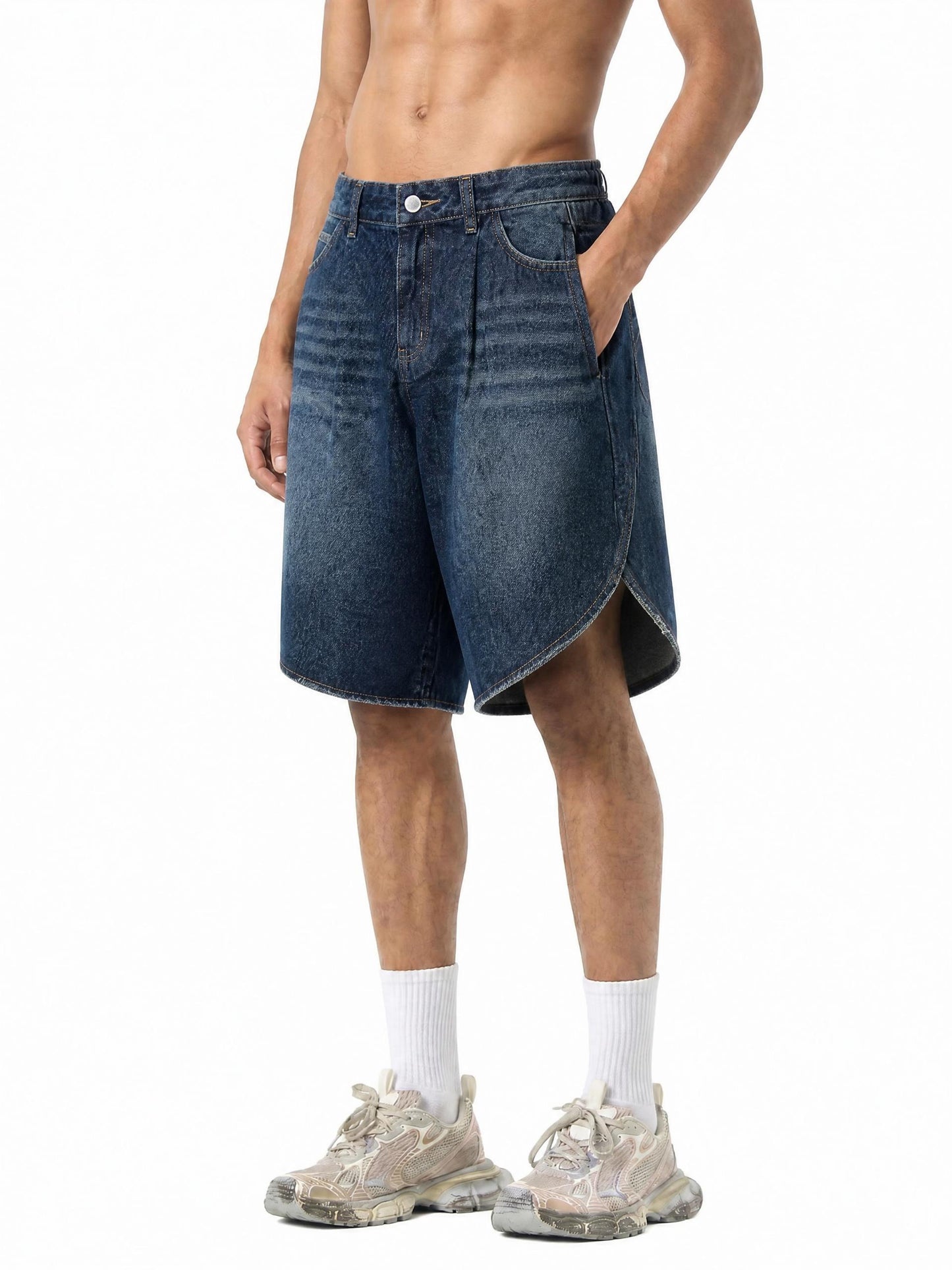 Men’s Wide Leg Denim Shorts